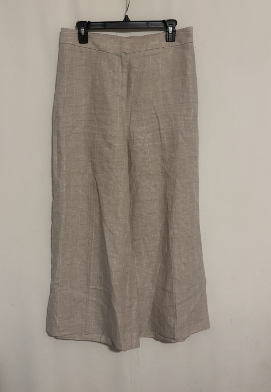 Brooks Brothers Pants Womens Medium Linen Wide Leg Ankle Crop